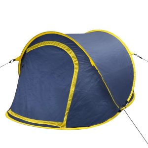 vidaXL pop-up campingtelt til 2 personer marineblå/gul