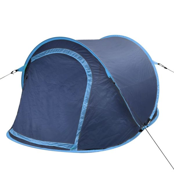 vidaXL pop-up campingtelt til 2 personer marineblå/lyseblå