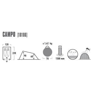 High Peak Campo Pop Up telt (1500 mm vandsøjle) Campo pearl