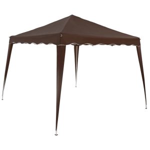 Pavillon pop-up 3x3m UV beskyttelse 50+ vandtæt foldbar inkl. taske folde pavillon telt Capri, farve: mørkebrun