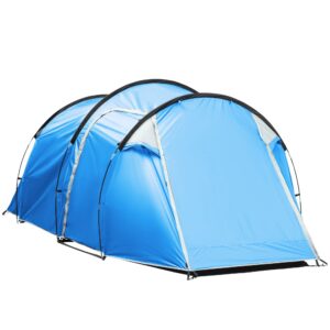 Campingtelt, pop-up-telt til 2-3 personer, forhal og soveområde, vandtæt, 426 x 206 x 154 cm, lyseblå