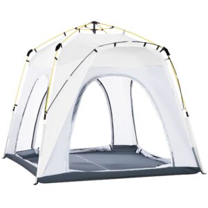 Pop up dome-telt til 4 personer, let, robust, vandtæt, uv 50+ med kroge, dør, vindue, teltbund